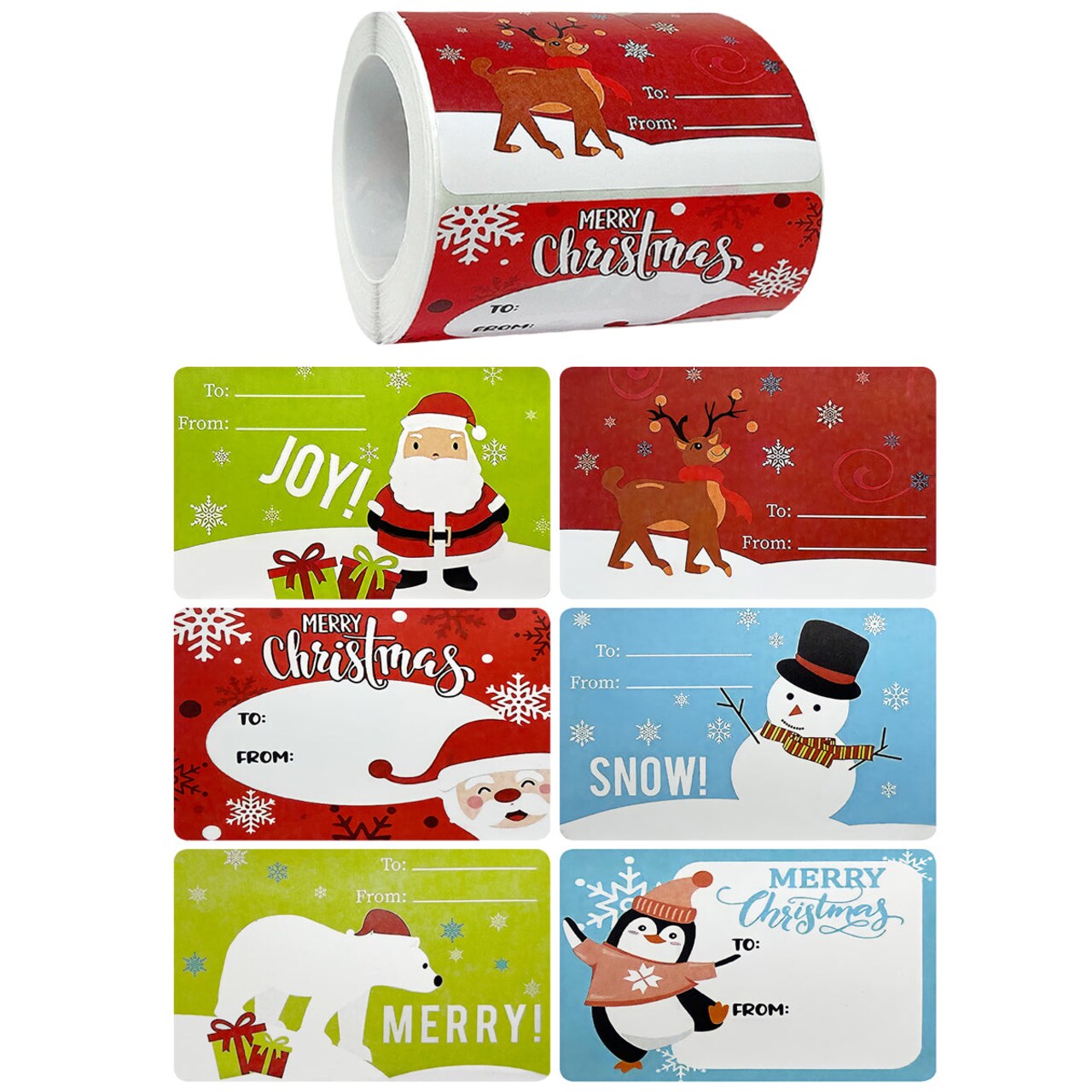 Wrapables Christmas Sticker Labels, Christmas Holiday Adhesive Gift Tags for Gifts & Stationery
